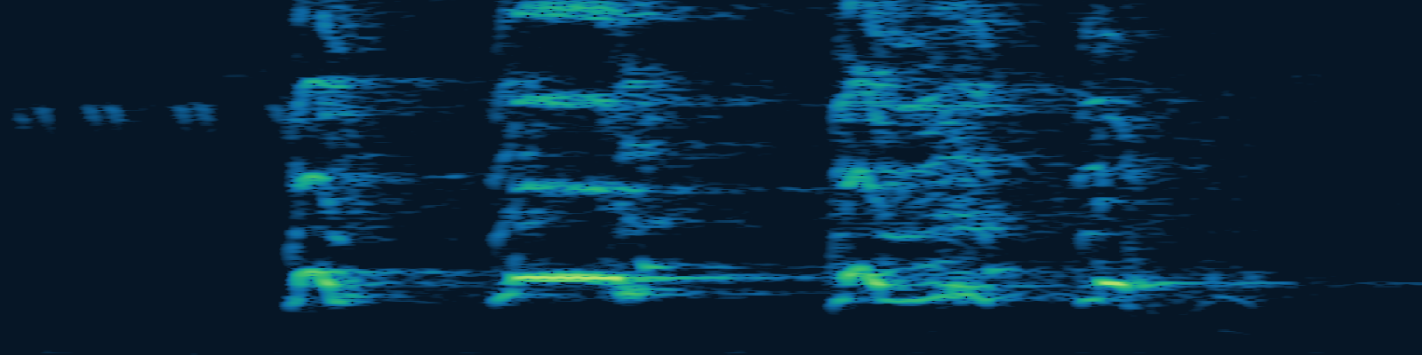 Spectrogram of a grey junglefowl crow showing three notes with stacked harmonics